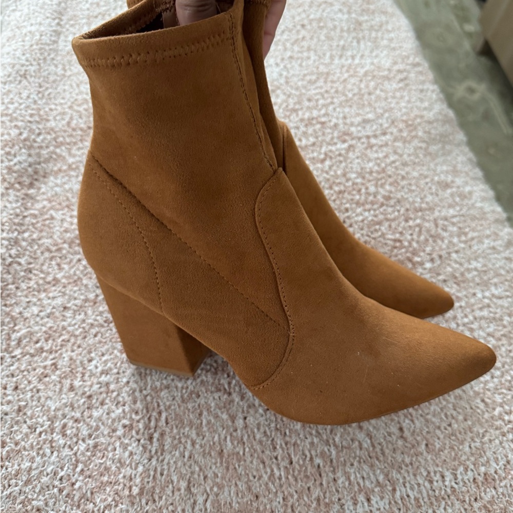 Express Tan Suede Ankle Boots